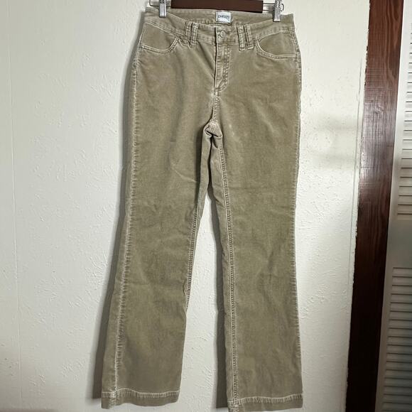 Chico's Wide Leg Bootcut Corduroy Tan (Khaki) Pants Size 0 Small (4/6) - Picture 1 of 12